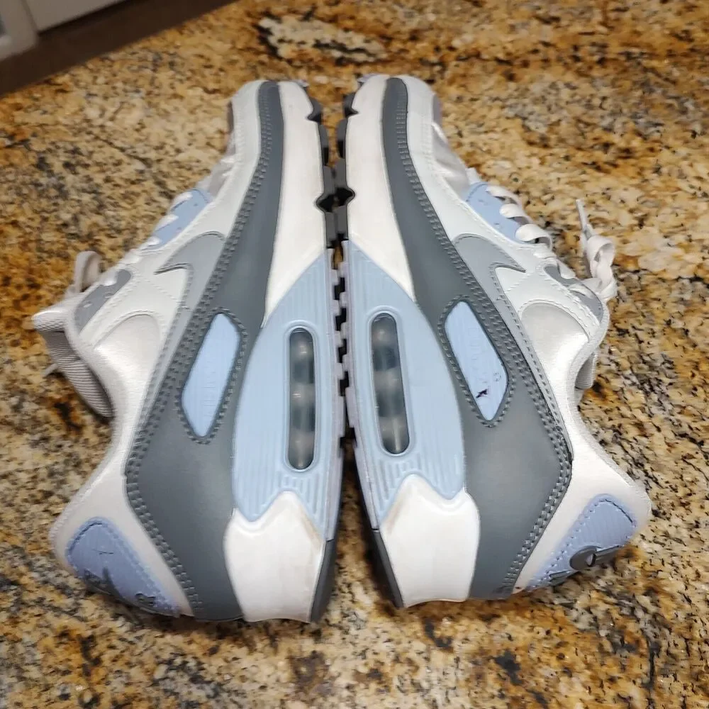Nike Air Max 90 White Cobalt Bliss Blue Photon Dust FB8570-100 Women's Sz US 9